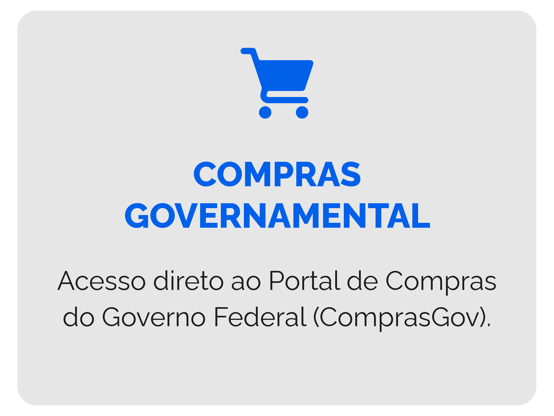 botão com fundo azul e letras brancas escrito compras governamental
