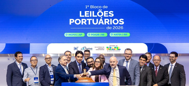 Leilão do primeiro bloco de arrendamentos portuários de 2026- Foto: Jonilton Lima/ MPor