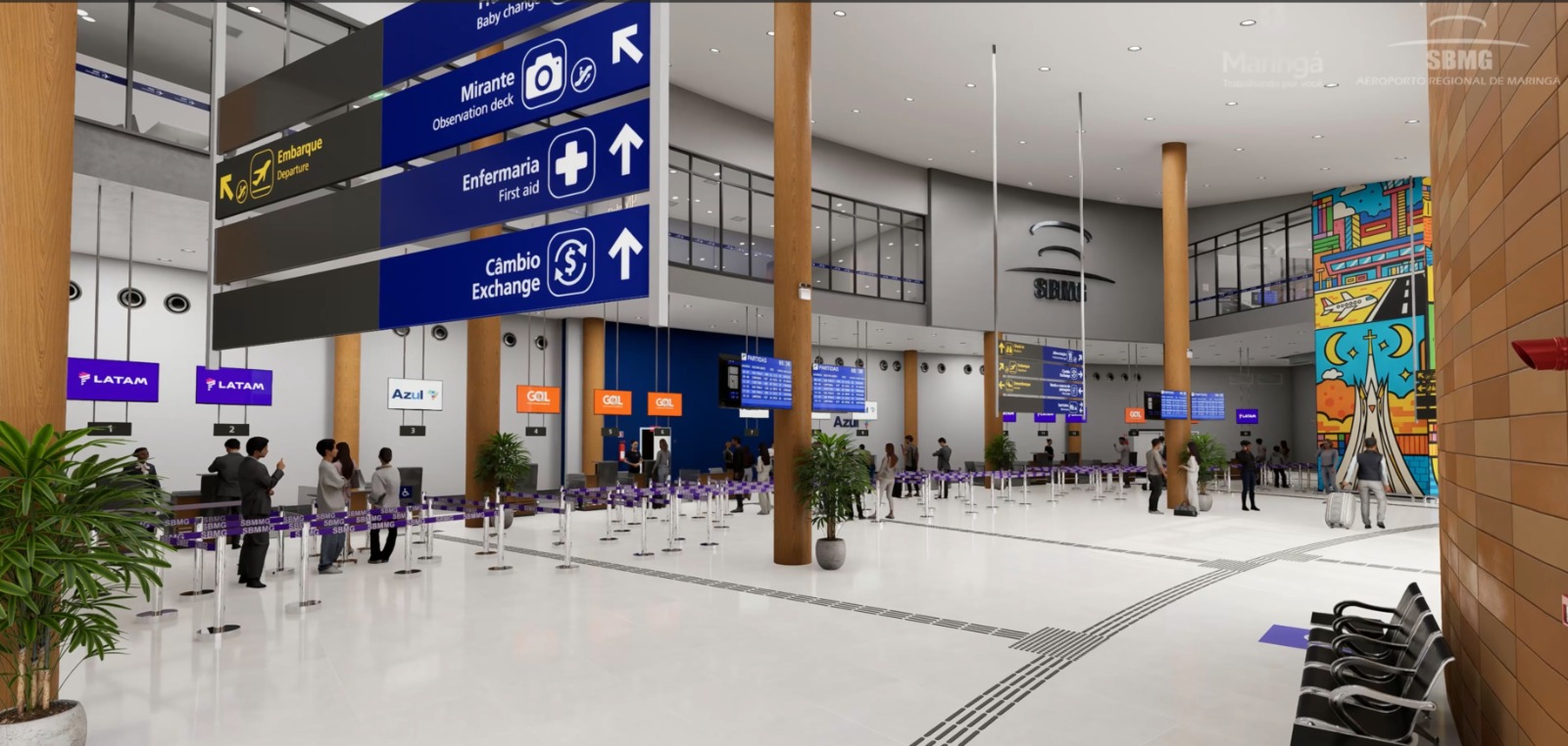Projeção do novo aeroporto de Maringá.