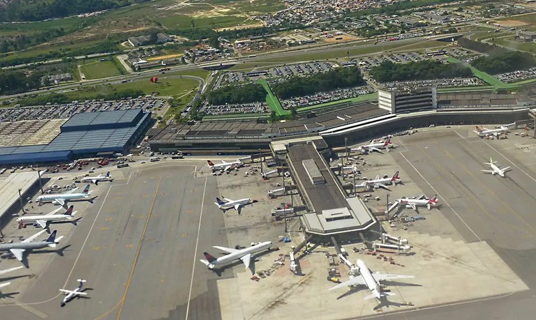Imagem aérea do Aeroporto Internacional de São Paulo