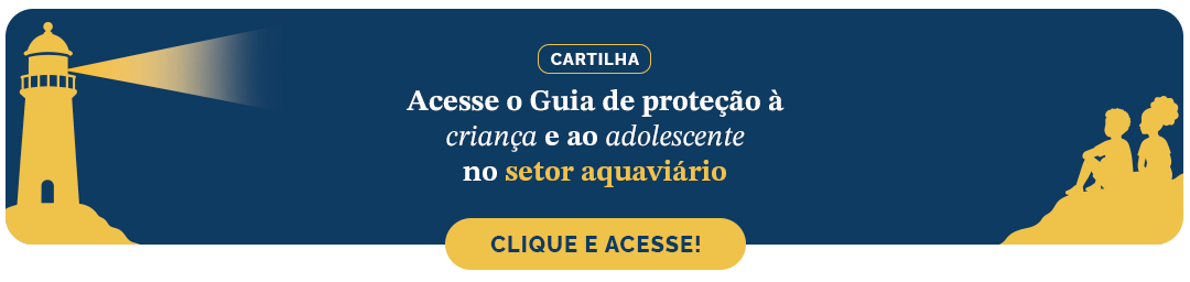 Banner institucional em fundo azul-escuro. À esquerda, há a ilustração de um farol amarelo emitindo