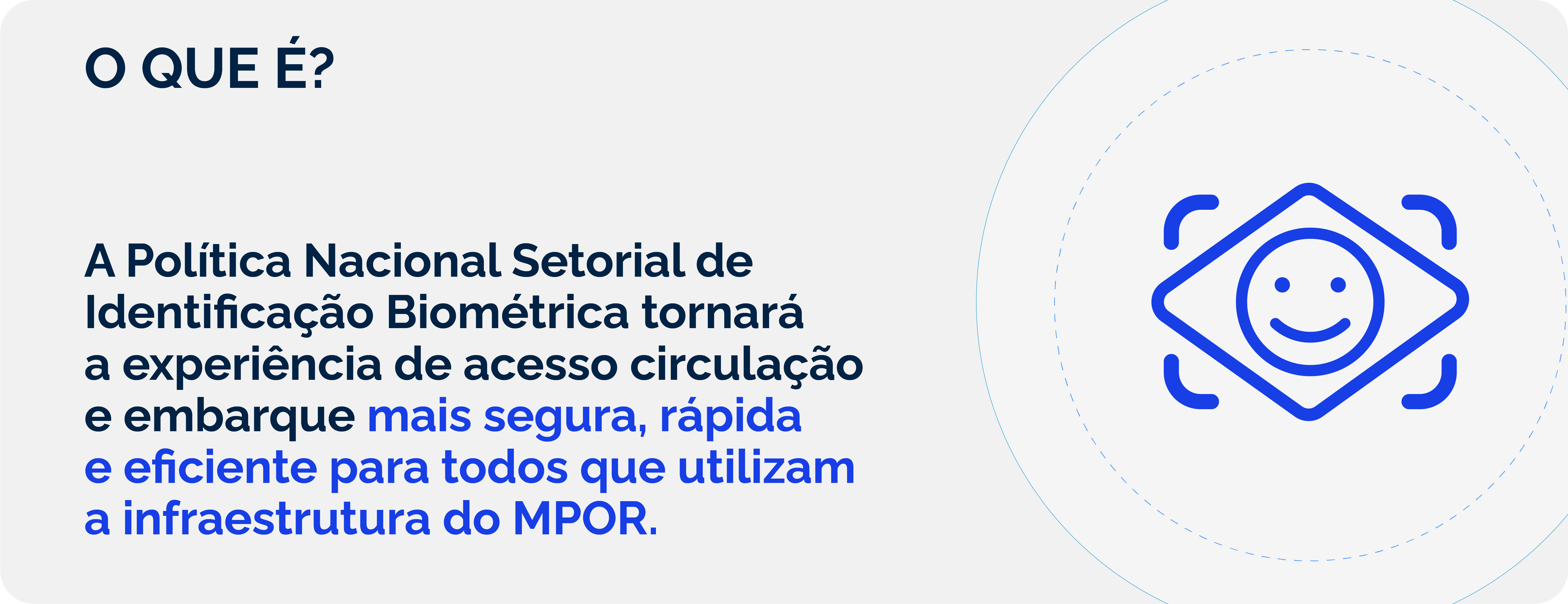 Tela informativa com fundo cinza-claro. À esquerda, o título “O QUE É?” aparece em destaque. Abaixo,