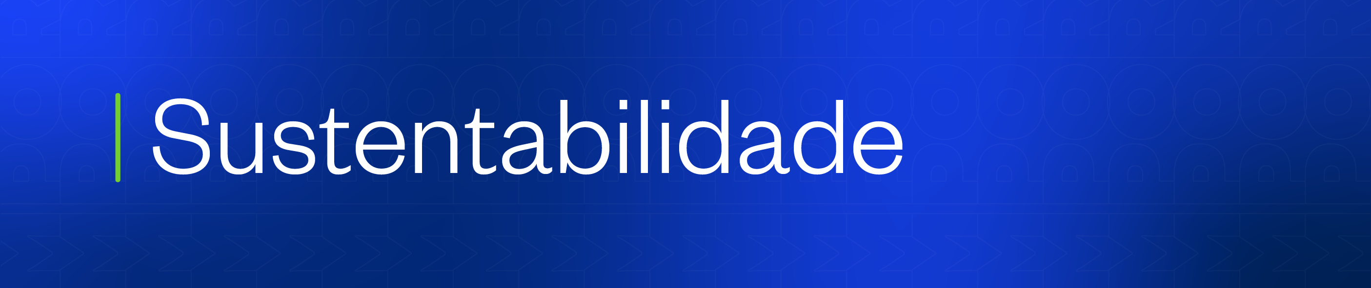 A imagem apresenta a palavra sustentabilidade na cor branca com um fundo azul.