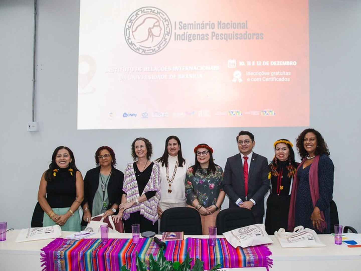 Eloy Terena, secretário executivo do MPI participa da mesa de abertura do evento organizado pelo INCT Caleidoscópio