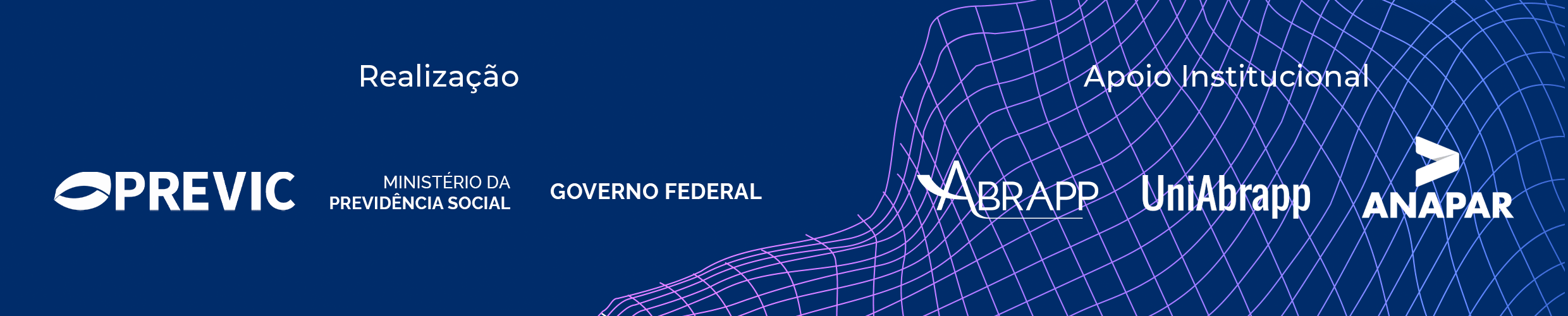 Banner com informações de realização e apoio institucional