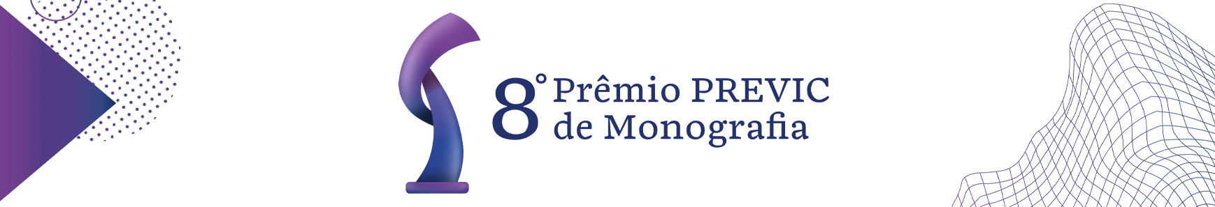 Banner com logo e texto do 8º Prêmio PREVIC de Monografia