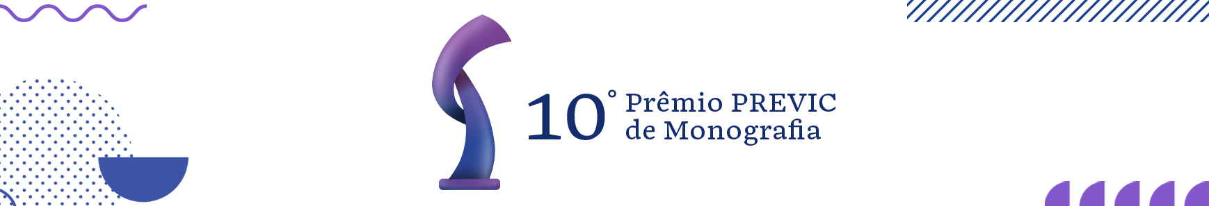 Banner horizontal branco com o logotipo e texto do 10º Prêmio PREVIC de Monografia.
