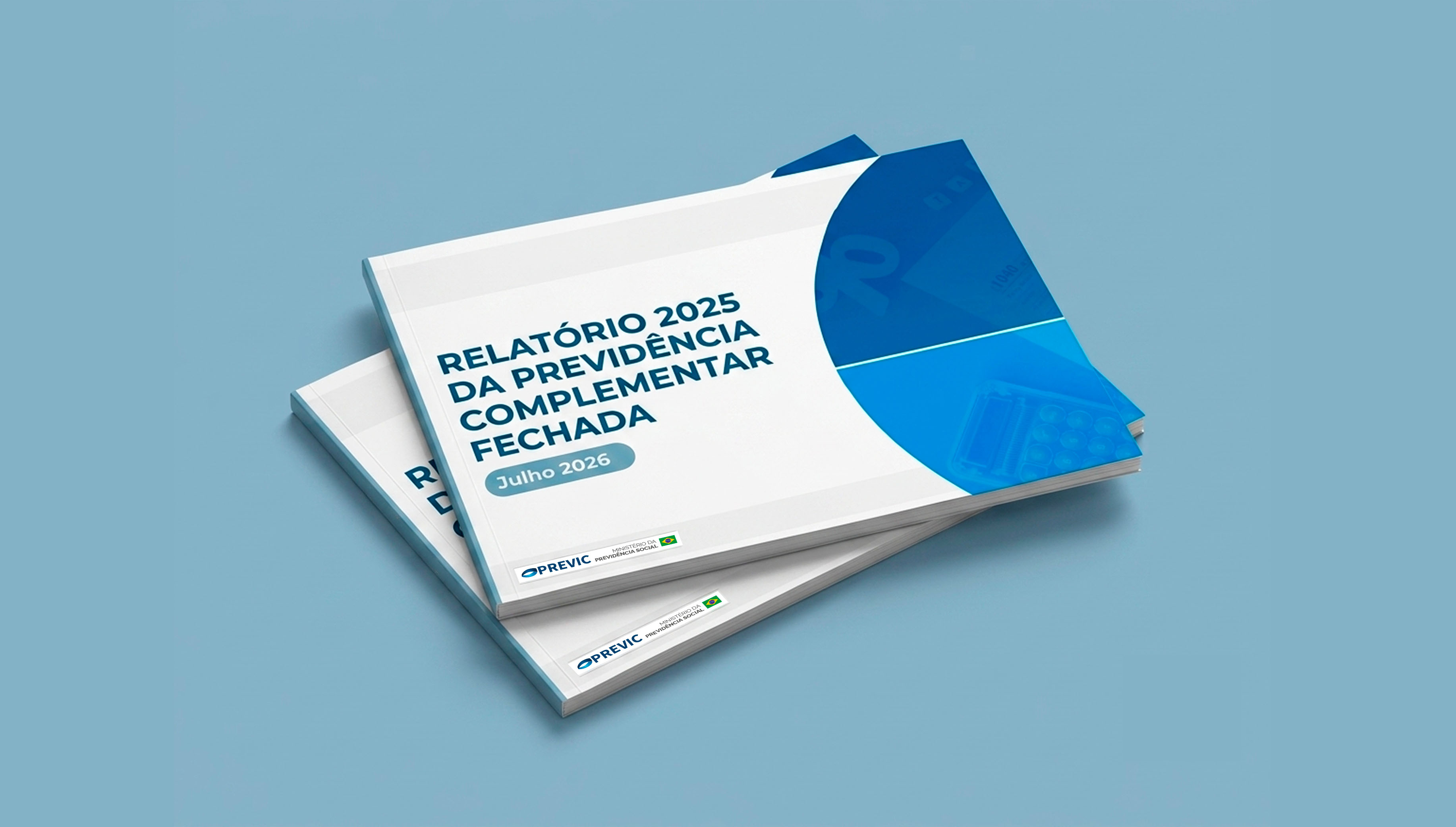 imagem ilustrativa da versão física do Relatório 2025 da Previdência Complementar Fechada - Julho 2026