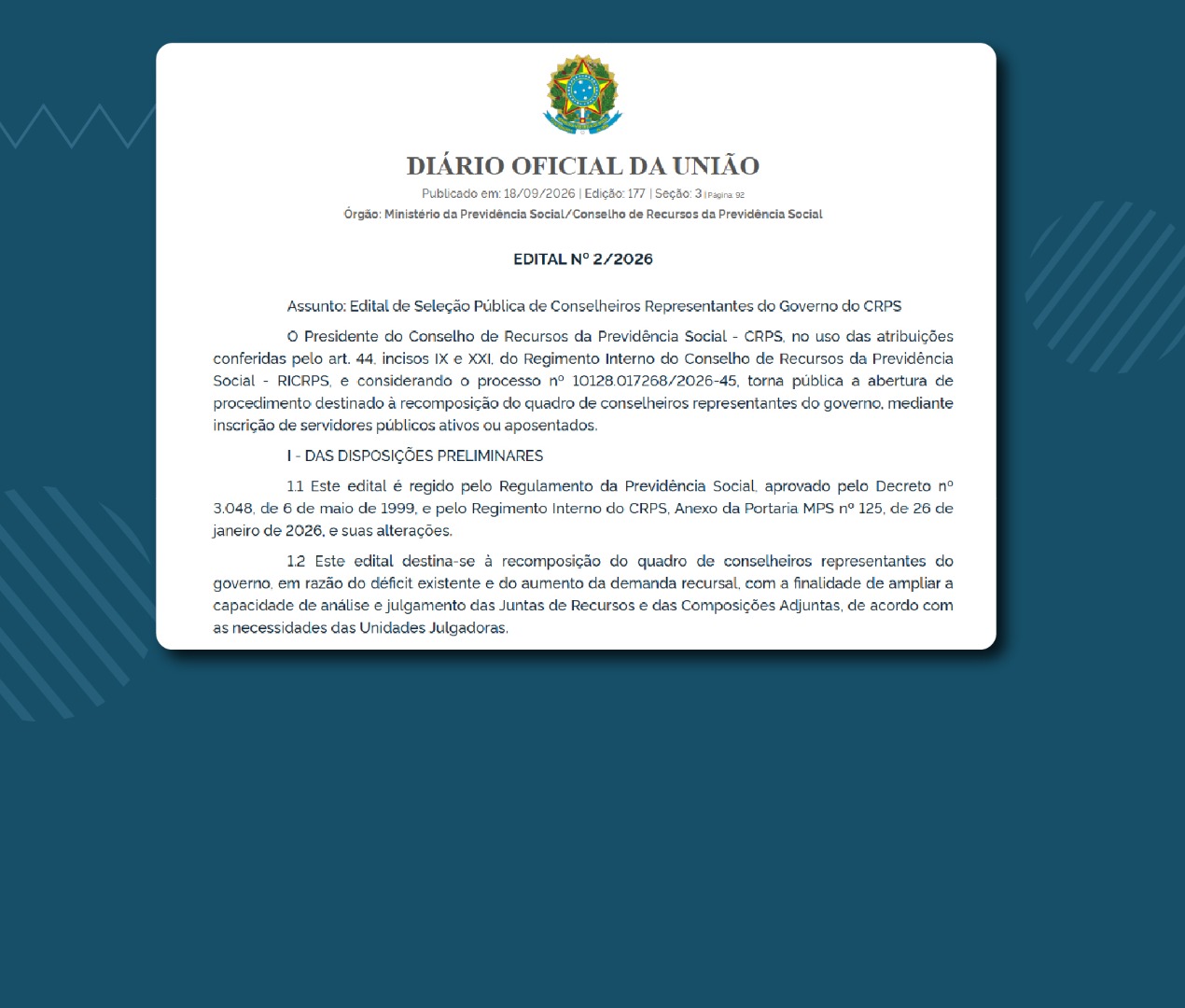 As vagas são destinadas a servidores públicos ativos ou aposentados formados em Direito.