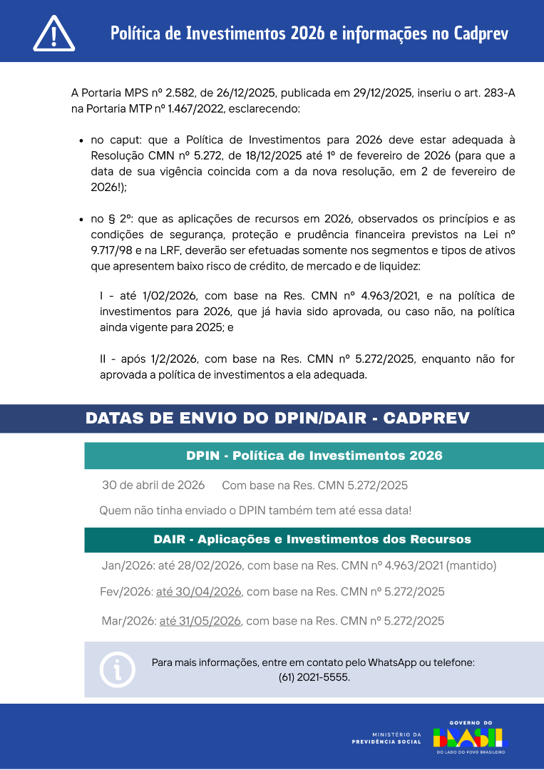 Política de Investimentos 2026 e informações no Cadprev.png