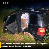 PRF prende homem por contrabando de cigarros após tentativa de fuga na BR-364