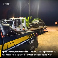 PRF apreende carga de cigarros contrabandeados durante fiscalização no Acre