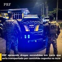 PRF apreende cocaína escondida em carro que seria transportado por caminhão cegonha no Acre