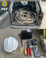 PRF prende suspeitos, em Campo Alegre/AL, por furto de fios elétricos no distrito de Luziápolis/AL