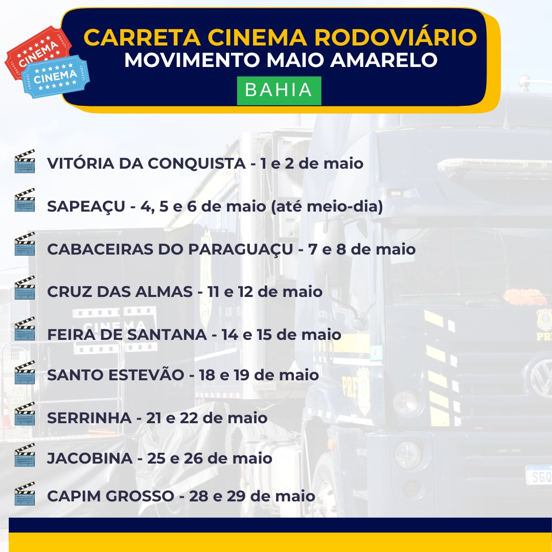 CRONOGRAMA CARRETA CINEMA RODOVI&Aacute;RIO NA BAHIA