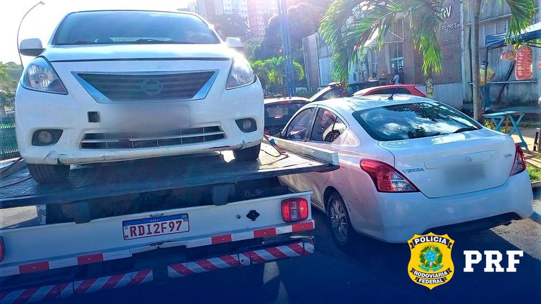 Gêmeos: PRF apreende Nissan Versa circulando clonado na BR 324 em Salvador (BA)