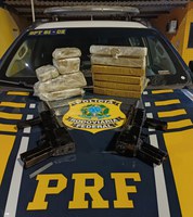 PRF prende mulher com 7,4 kg de maconha e duas armas de grosso calibre, em Caucaia (CE)