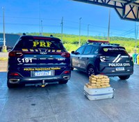 PRF apreende drogas em ônibus em Milagres/CE