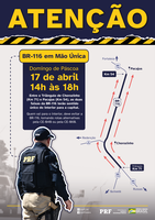 PRF avisa população sobre mudança no fluxo da BR-116 no Domingo de Páscoa