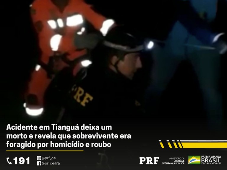 IMAGEM - Usando técnica de rapel, PRF atende acidente em Tianguá (CE) em que estava envolvido um foragido da justiça