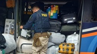Material sem documentação foi localizado durante fiscalização em ônibus que seguia de São Paulo para o Nordeste