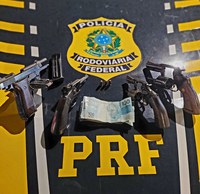 PRF apreende quatro armas de fogo durante operação de combate ao crime na BR-101, em Mimoso do Sul