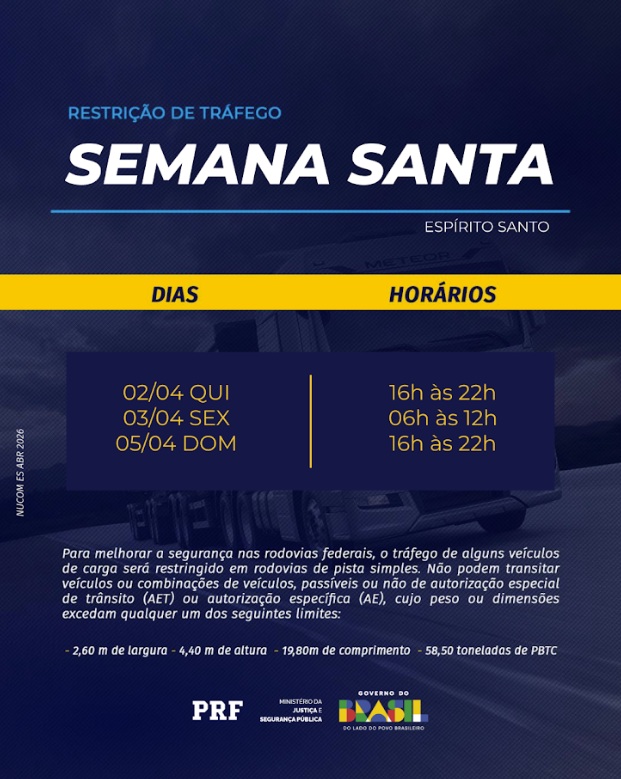 Figura: Restrição de tráfego Semana Santa