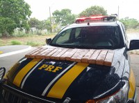 PRF prende jovem de 21 anos com maconha em ônibus.