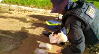 PRF prende passageiro com mais de 4 kg de pasta base de cocaína em cinta elástica