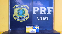 Mais de 20 tabletes de cloridrato de cocaína são apreendidos pela PRF na BR-135