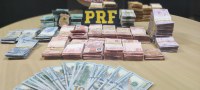 PRF apreende 266 mil em reais e dólares em Anastácio (MS)