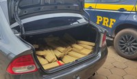 PRF apreende 132 Kg de maconha e recupera veículo em Bataguassu (MS)