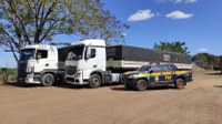 PRF e PM recuperam dois caminhões em Ivinhema (MS)