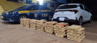 PRF recupera automóvel e apreende 292 kg de maconha em Água Clara (MS)