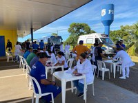 PRF, SEST/SENAT e CETEPS realizam comando de saúde para motoristas na BR-163