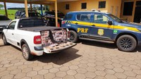 PRF apreende 25 mil maços de cigarros em Bataguassu (MS)