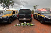 PRF e PM apreendem 38 Kg de cocaína em Paranaíba (MS)