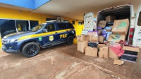 PRF apreende mercadorias estrangeiras em Água Clara (MS)