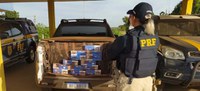 PRF apreende picape lotada com 25 mil maços de cigarros na BR-163
