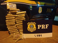 PRF apreende 35 Kg de maconha na BR-262