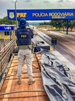 PRF apreende duas carretas com madeira irregular durante fiscalizações em Mato Grosso