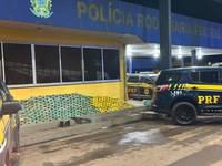 PRF intercepta caminhão boiadeiro com mais de 370 kg de drogas e fuzil em Cáceres/MT