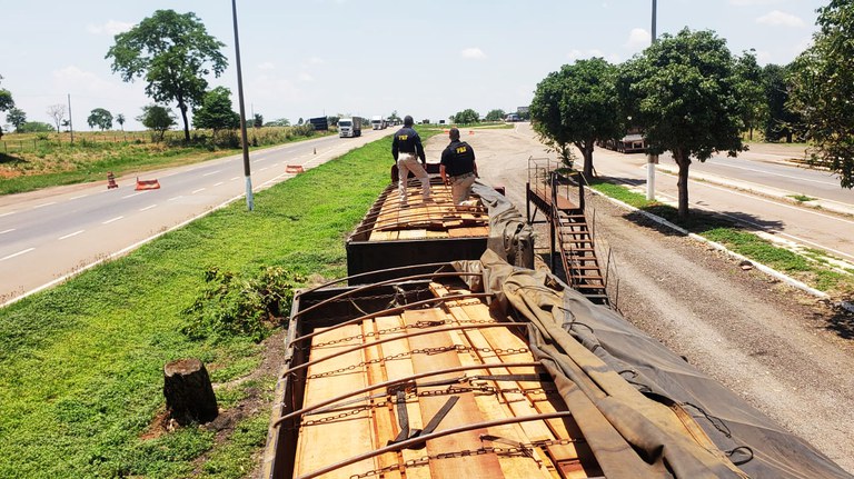 PRF flagra motorista transportando madeira ilegal em Rondonópolis-MT