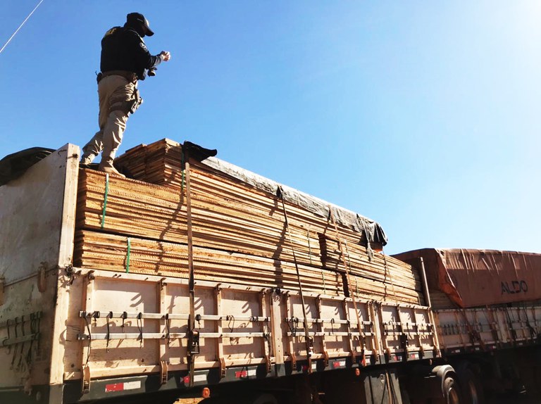 Unidade operacional da PRF em Barra do Garças-MT combate o transporte ilegal de madeiras