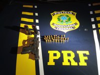 Fiscalização da PRF resulta na apreensão de pistola e munições em Sinop