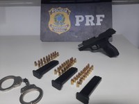 PRF prende na BR 381 caminhoneiro que sacou arma de fogo para outro motorista em discussão de trânsito