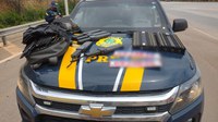 PRF apreende caminhão com carga de cigarros roubada, em Capim Branco (MG)