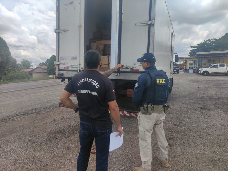 PRF apreende mais de 6 toneladas de camarão, em Ipixuna do Pará/PA