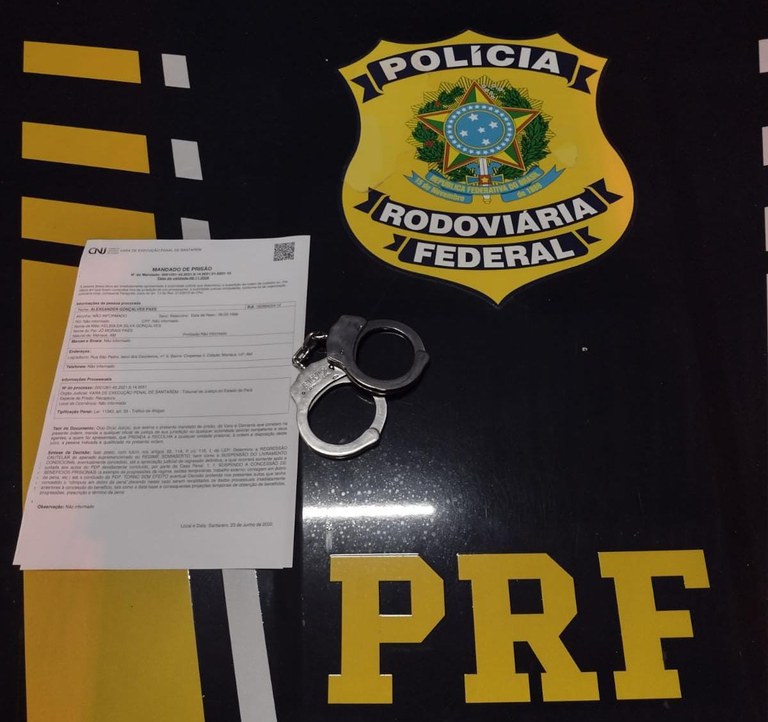 PRF prende homem procurado por tráfico de drogas, em Santarém/PA