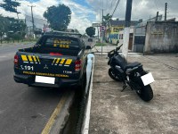 PRF apreende motocicleta adulterada, em Capanema/PA